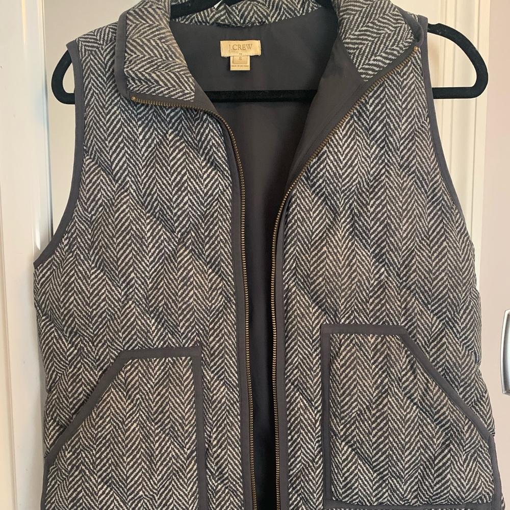 JCrew houndstooth puffer vest